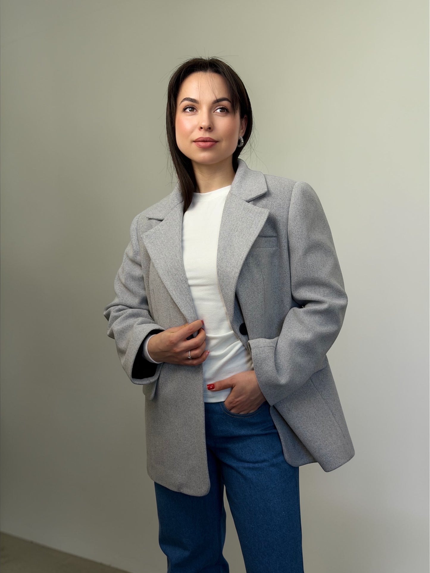 Жакет з пальтової тканини