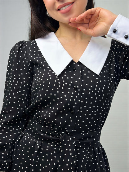 Сукня з контрастним коміром